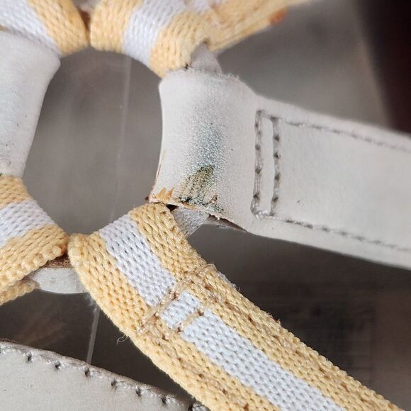 Merrell Sandals Womens Size 11 Camellia Yellow Beige Leather Slides J35594 FLAWS - Picture 14 of 15